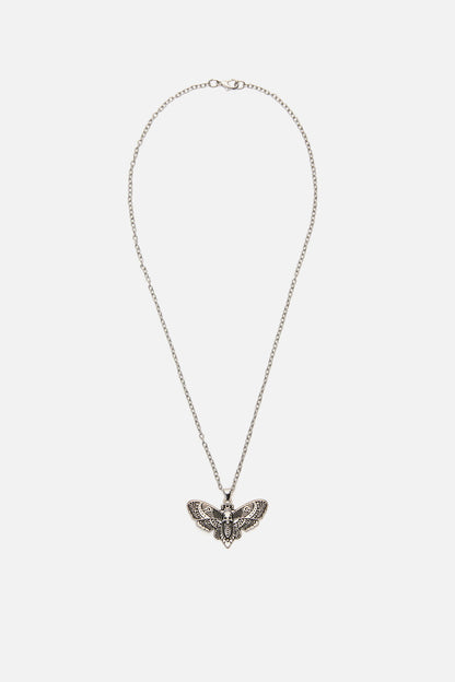 Dangerfield - All Hallows Eve Moth Necklace - silver