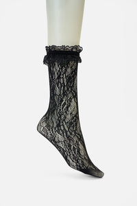 Dangerfield - Black Lace Frill Sock - black