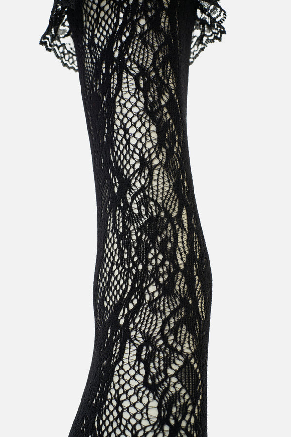 Dangerfield - Black Lace Frill Sock - black