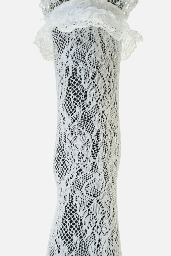 Dangerfield - White Lace Frill Sock - white
