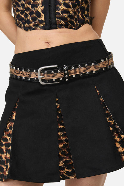 Dangerfield - Leopard Stud Belt - leopard