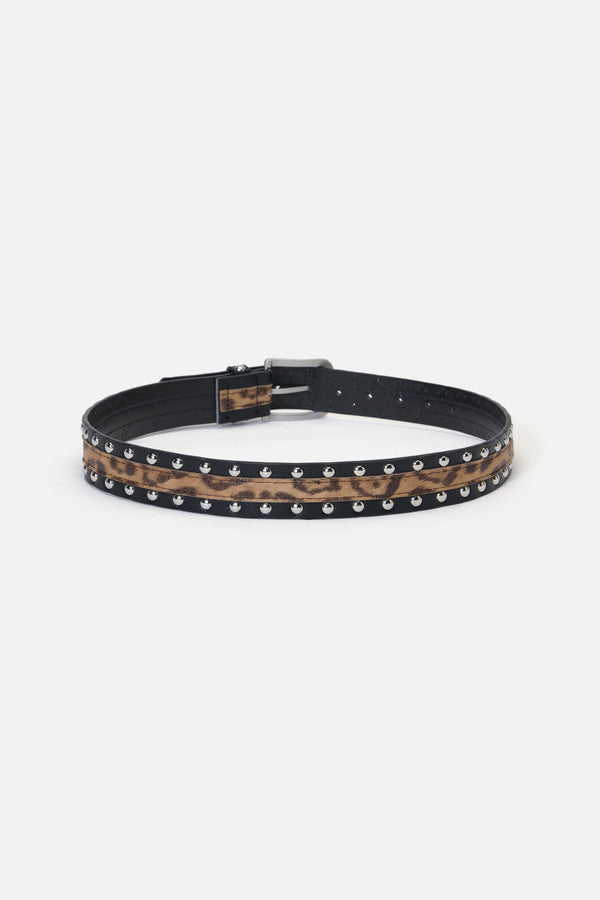 Dangerfield - Leopard Stud Belt - leopard