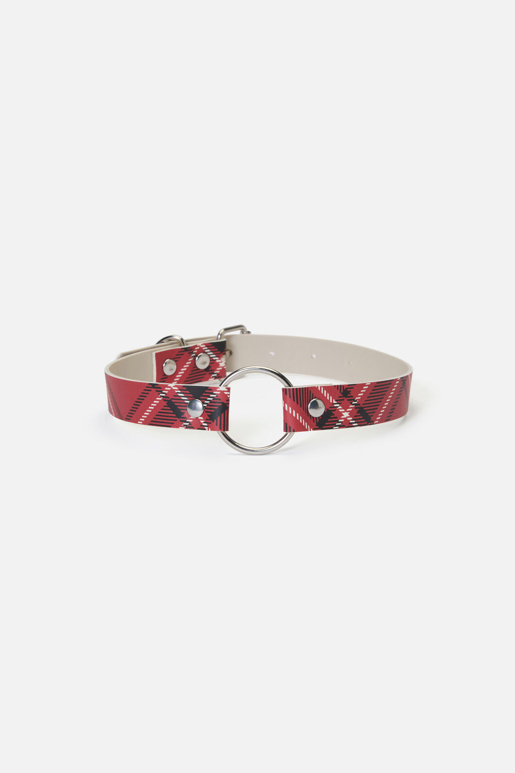 Dangerfield - Piracy Tartan PU Choker - red