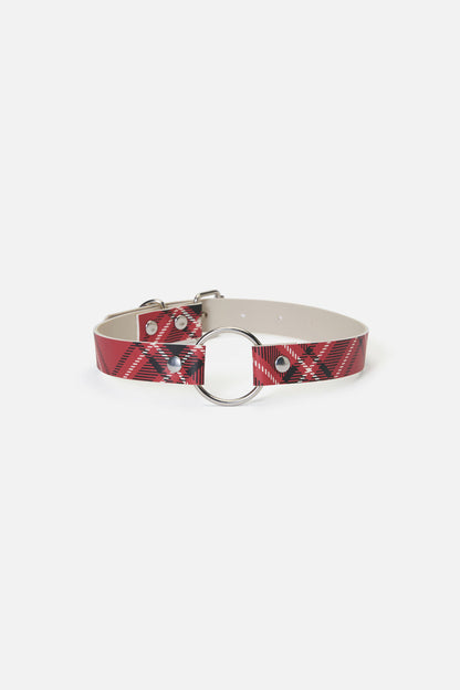 Dangerfield - Piracy Tartan PU Choker - red