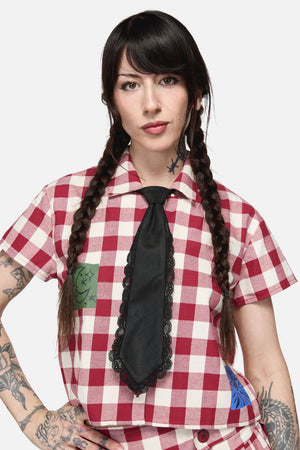 Dangerfield - Adjustable Necktie with Lace - black