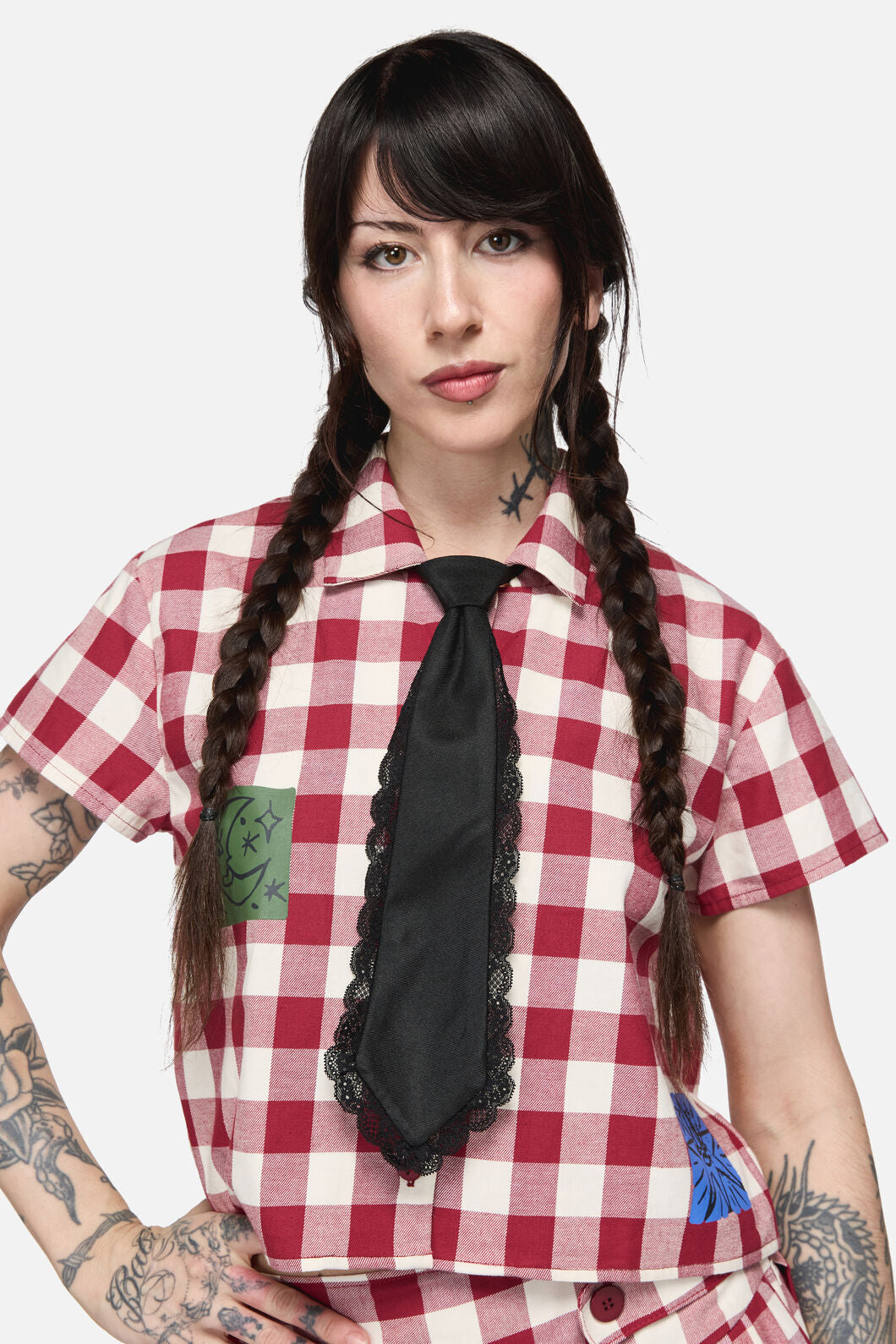 Dangerfield - Adjustable Necktie with Lace - black