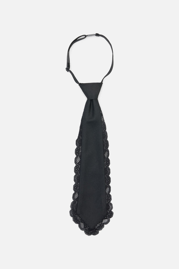 Dangerfield - Adjustable Necktie with Lace - black