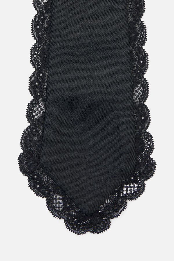 Dangerfield - Adjustable Necktie with Lace - black