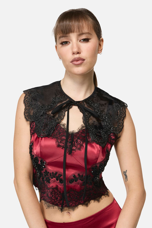 Dangerfield - Black Lace Collar - black