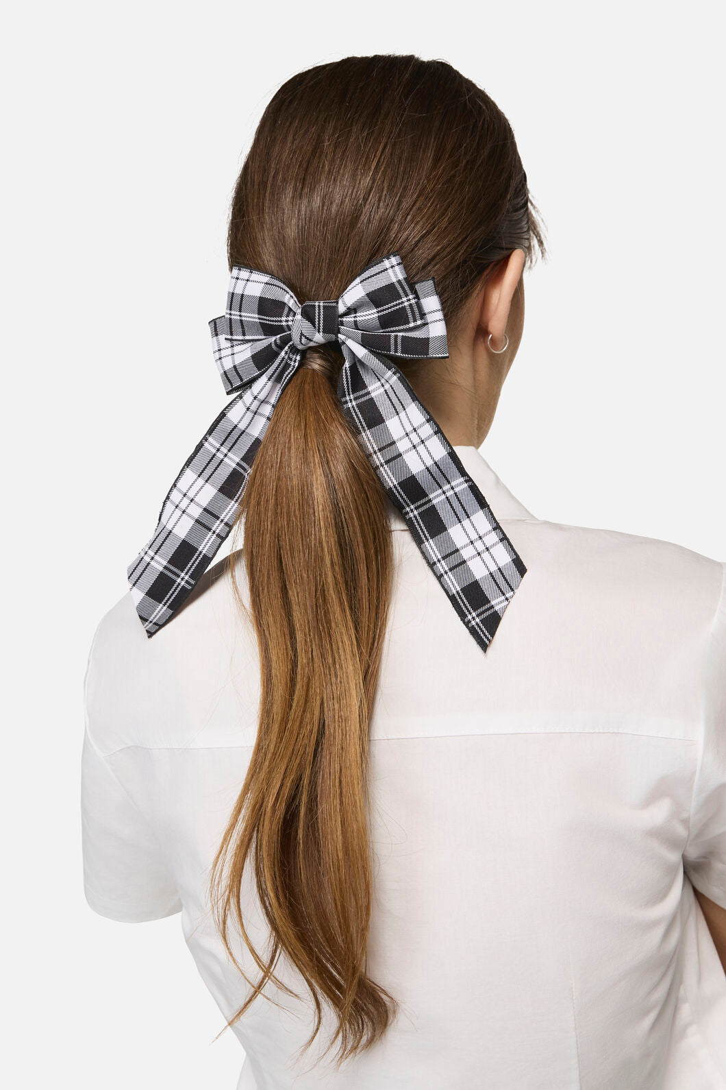 Dangerfield - Check Bow Barrette Clip - black