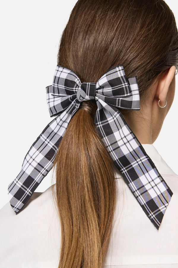 Dangerfield - Check Bow Barrette Clip - black