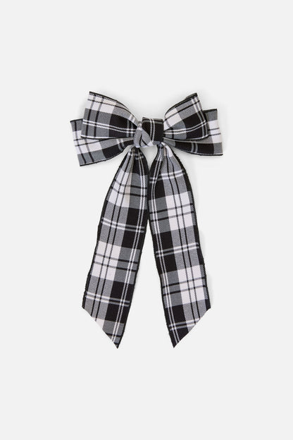 Dangerfield - Check Bow Barrette Clip - black