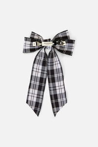 Dangerfield - Check Bow Barrette Clip - black
