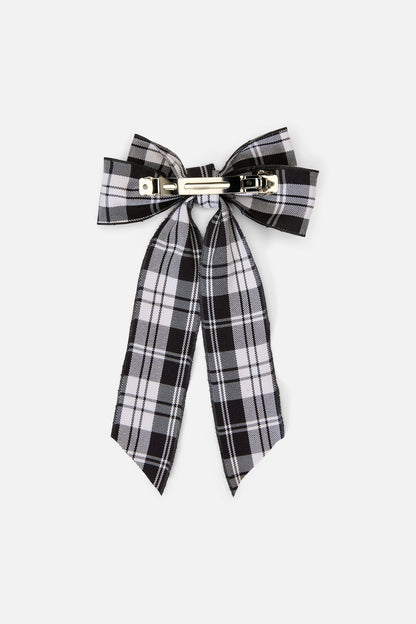 Dangerfield - Check Bow Barrette Clip - black