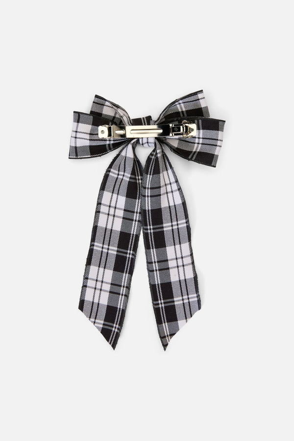 Dangerfield - Check Bow Barrette Clip - black