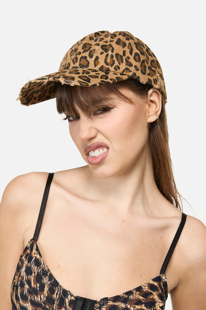 Dangerfield - Distressed Leopard Cap - leopard