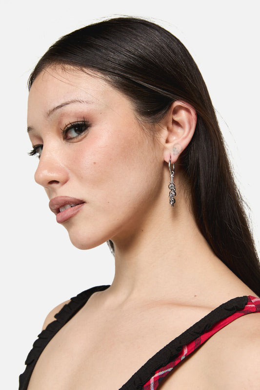 Dangerfield - Skulls Sword Earrings - silver