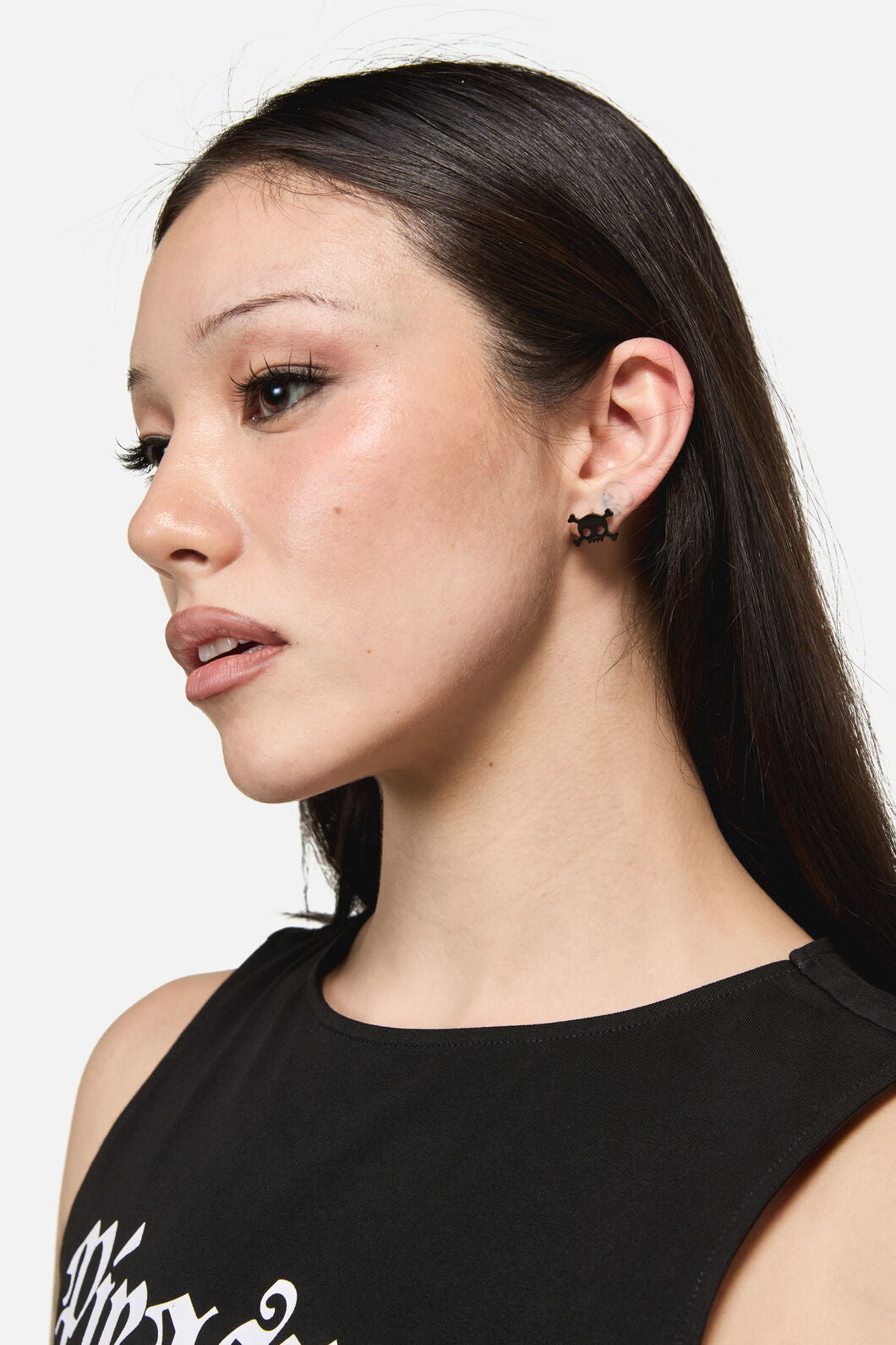 Dangerfield - Pirate Skull Stud Earrings - black