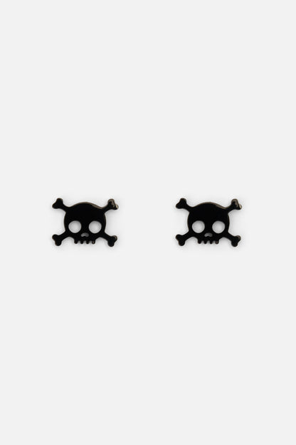 Dangerfield - Pirate Skull Stud Earrings - black
