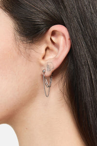 Dangerfield - Double Chain Earrings - silver