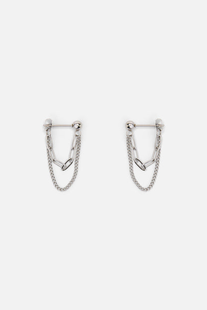 Dangerfield - Double Chain Earrings - silver