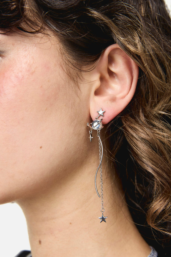 Dangerfield - Galactic Planet Star Earrings - silver