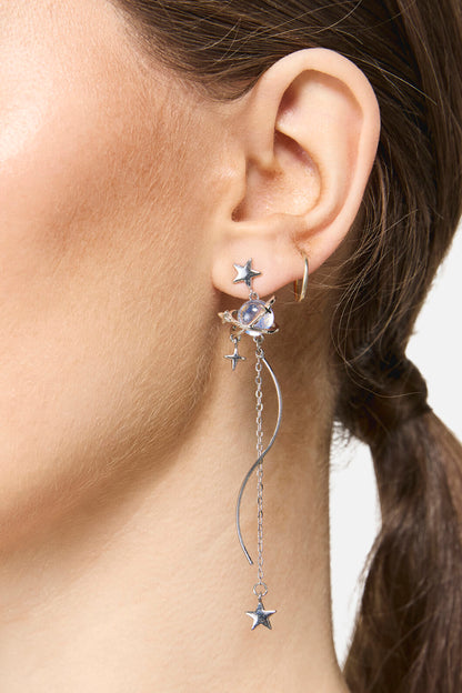 Dangerfield - Galactic Planet Star Earrings - silver