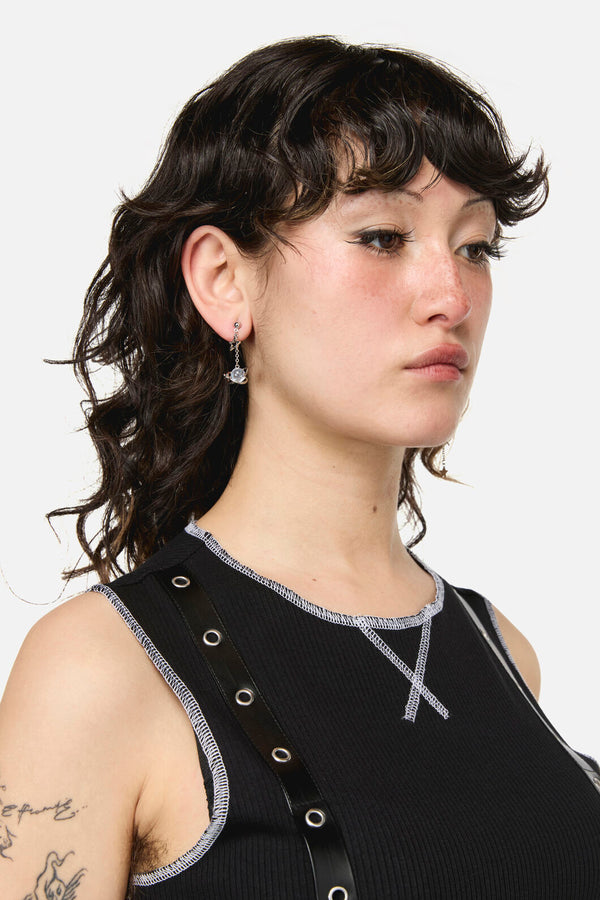 Dangerfield - Galactic Planet Star Earrings - silver