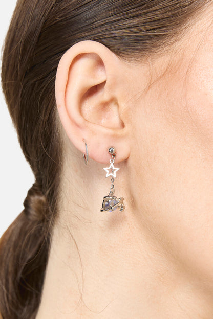 Dangerfield - Galactic Planet Star Earrings - silver