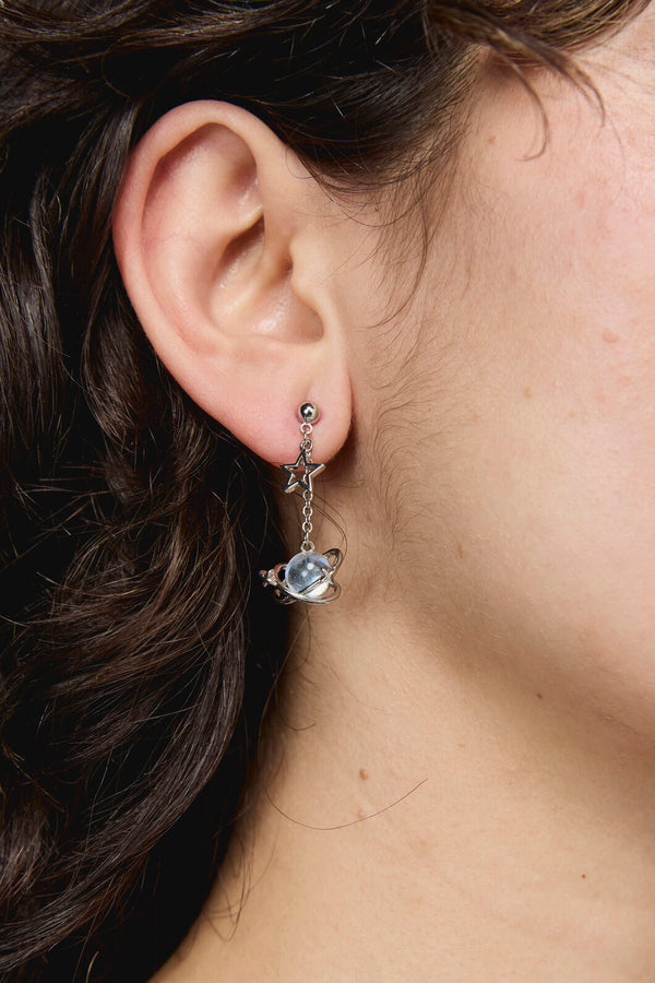 Dangerfield - Galactic Planet Star Earrings - silver