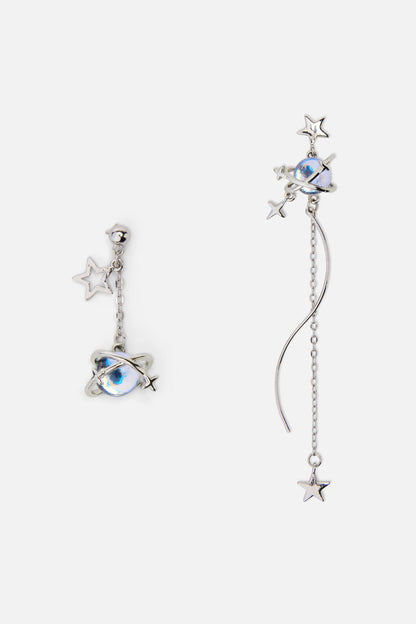 Dangerfield - Galactic Planet Star Earrings - silver