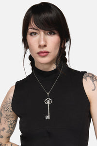 Dangerfield - Key Skull Necklace - silver