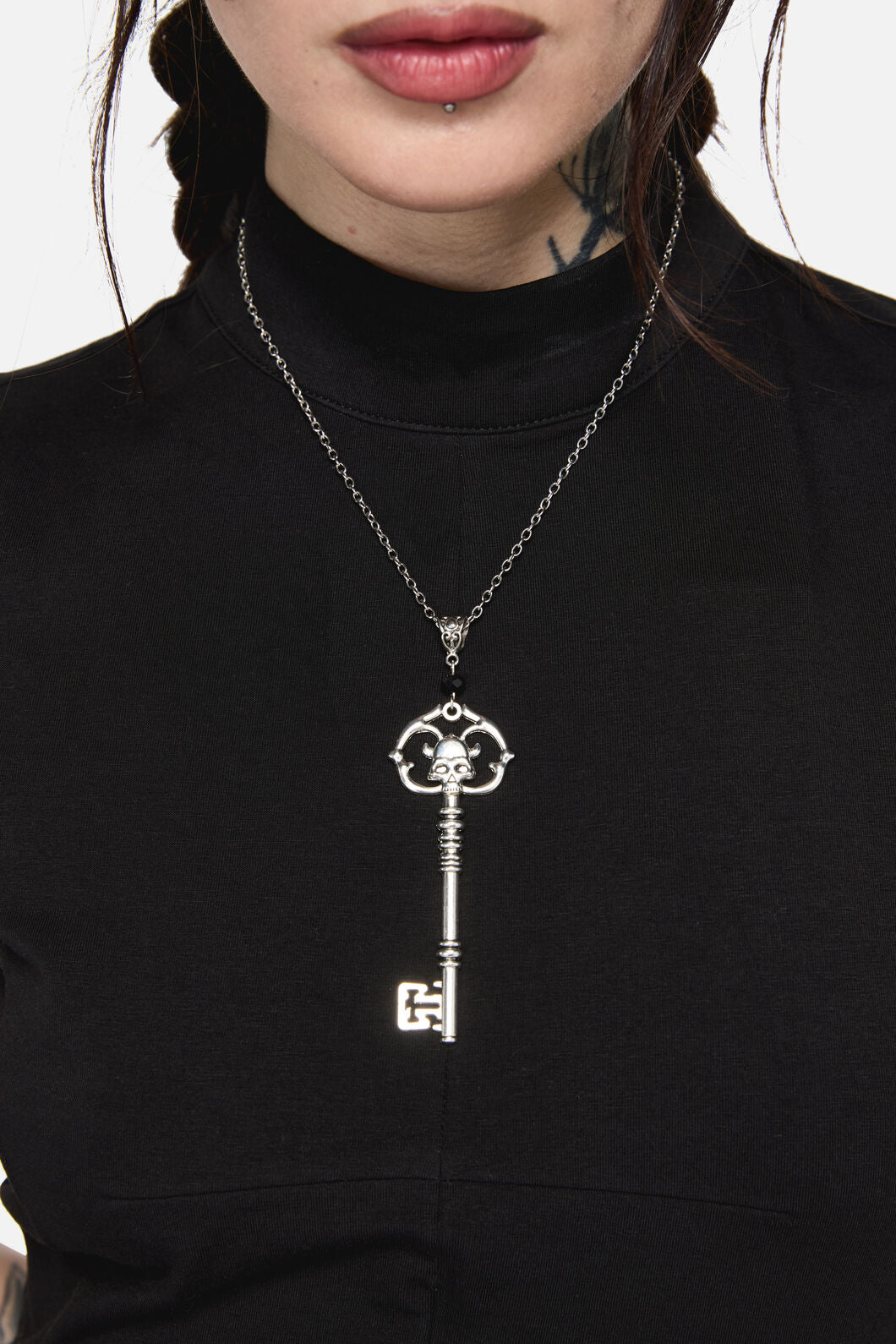 Dangerfield - Key Skull Necklace - silver