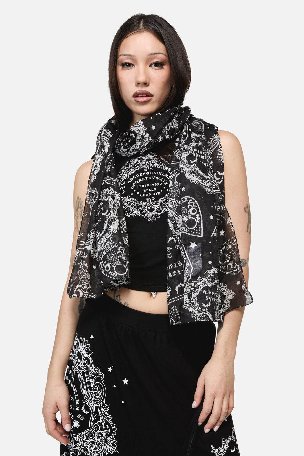 Dangerfield - Séance Goth Cotton Scarf - black