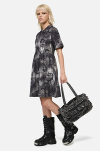 Dangerfield - Washed Denim Shoulder Bag - grey