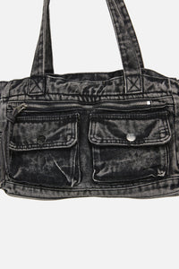 Dangerfield - Washed Denim Shoulder Bag - grey