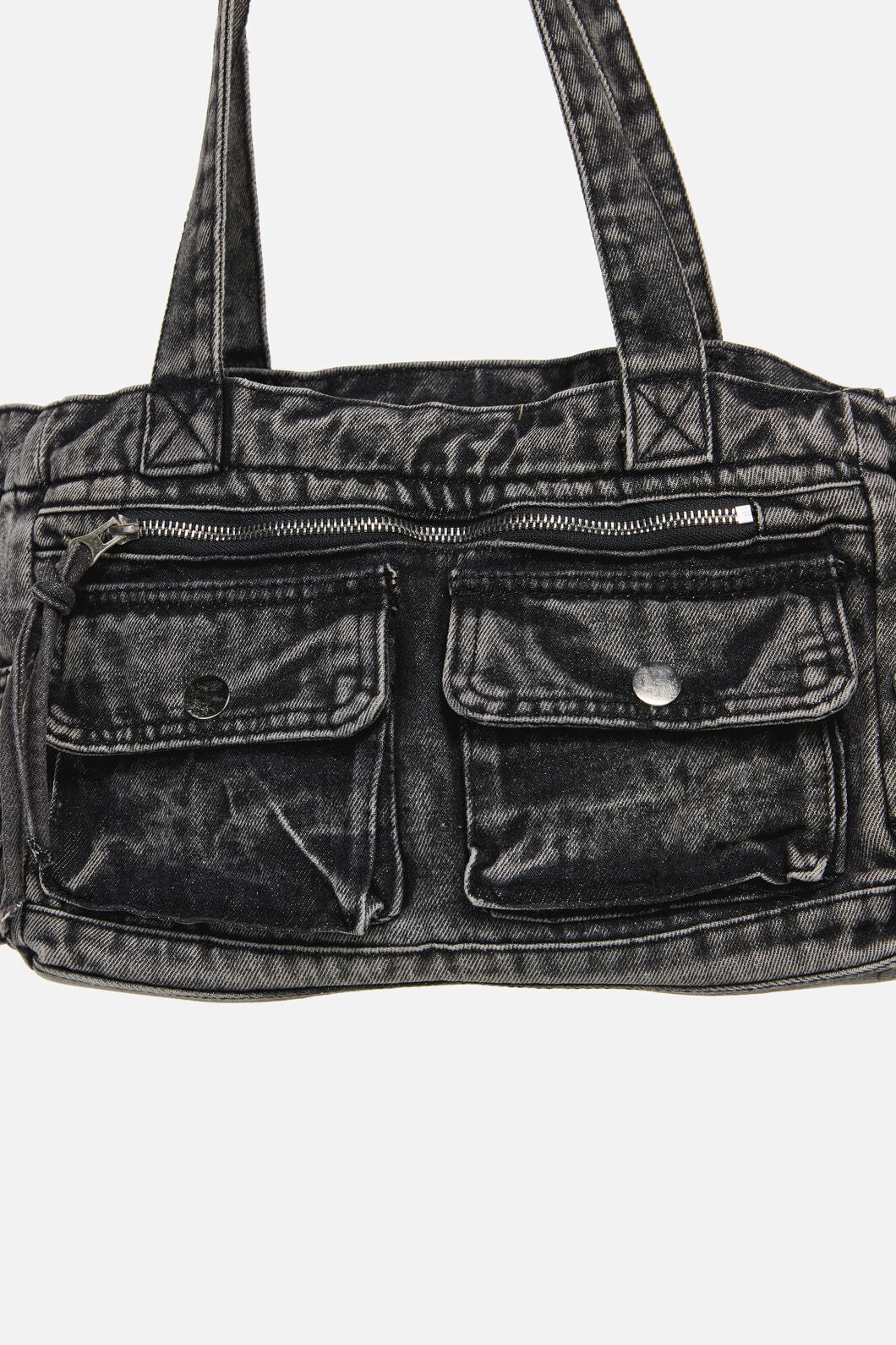Dangerfield - Washed Denim Shoulder Bag - grey