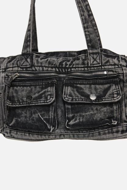 Dangerfield - Washed Denim Shoulder Bag - grey