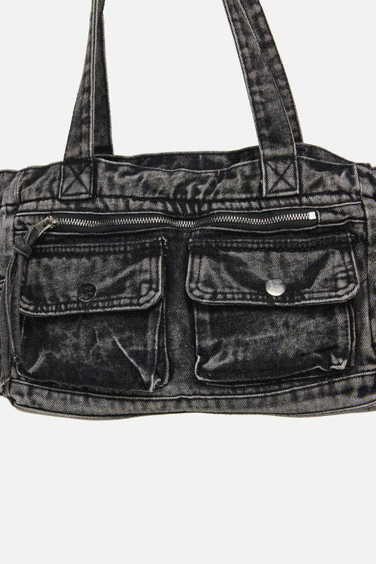 Dangerfield - Washed Denim Shoulder Bag - grey