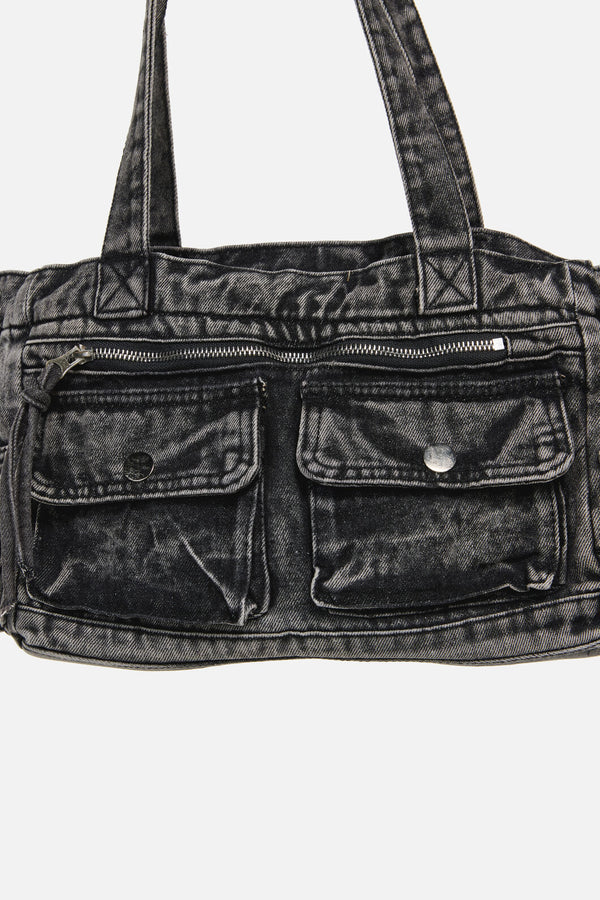 Dangerfield - Washed Denim Shoulder Bag - grey