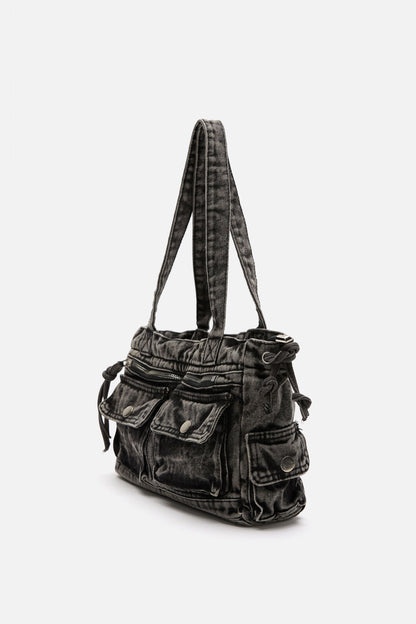 Dangerfield - Washed Denim Shoulder Bag - grey