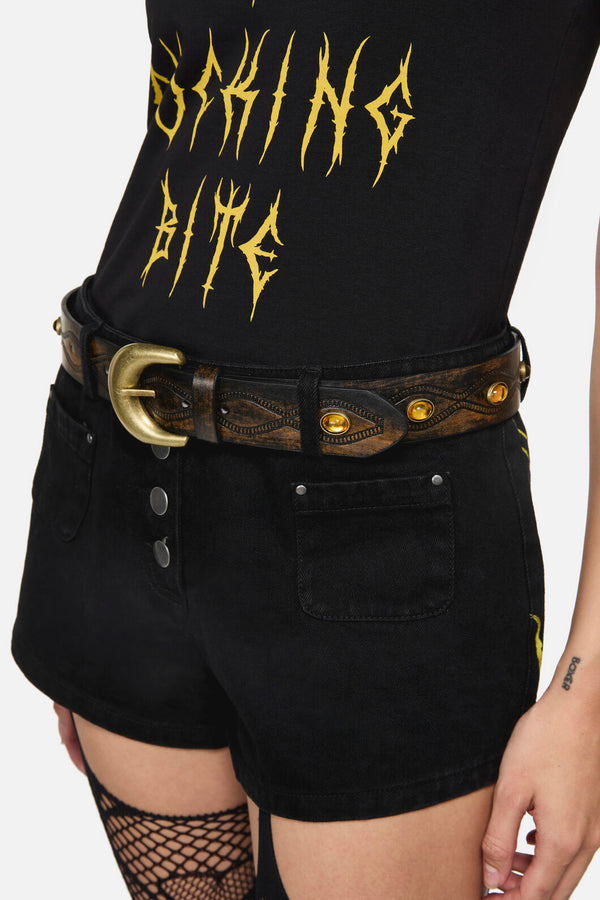 Dangerfield - Amber Bead Belt - black