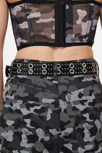Dangerfield - Eyelet & Small Stud Belt - black