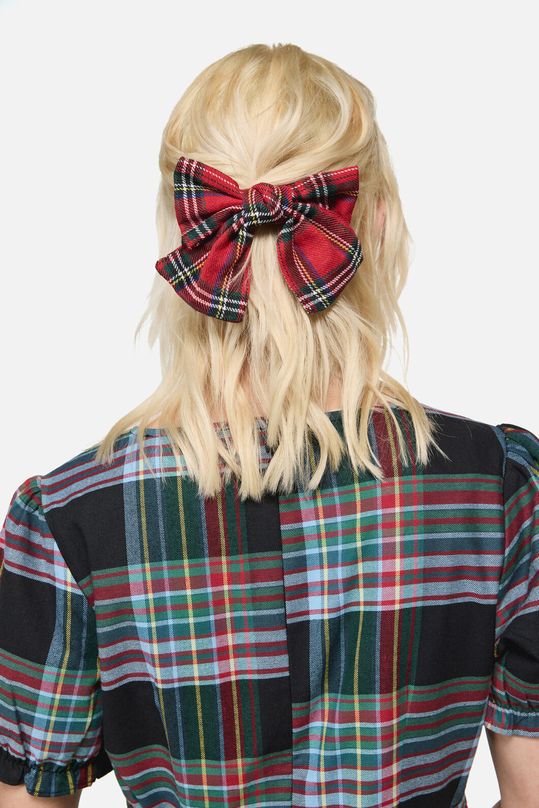 Dangerfield - Red Tartan Bow Hair Clip - red