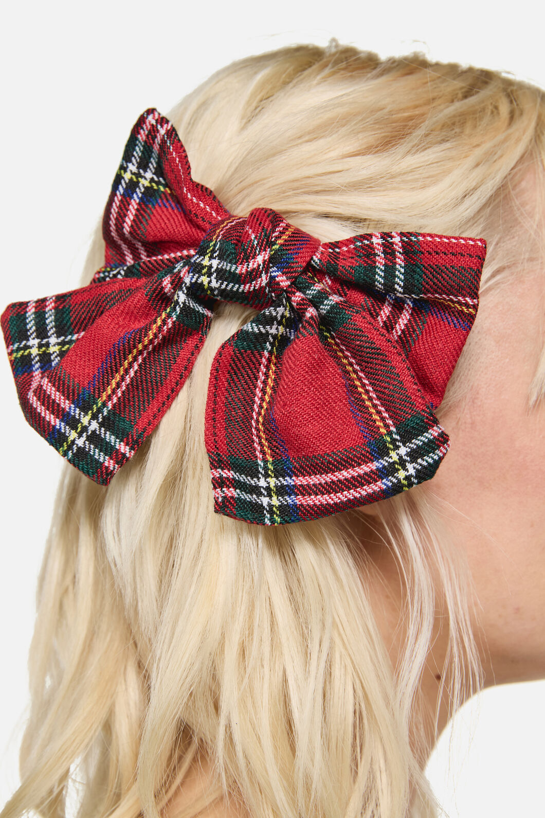 Dangerfield - Red Tartan Bow Hair Clip - red