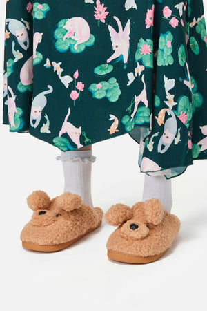 Dangerfield - Plush Puppy Slipper - tan