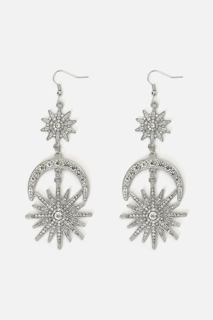 Dangerfield - Sparkle Sun Moon Earrings - silver