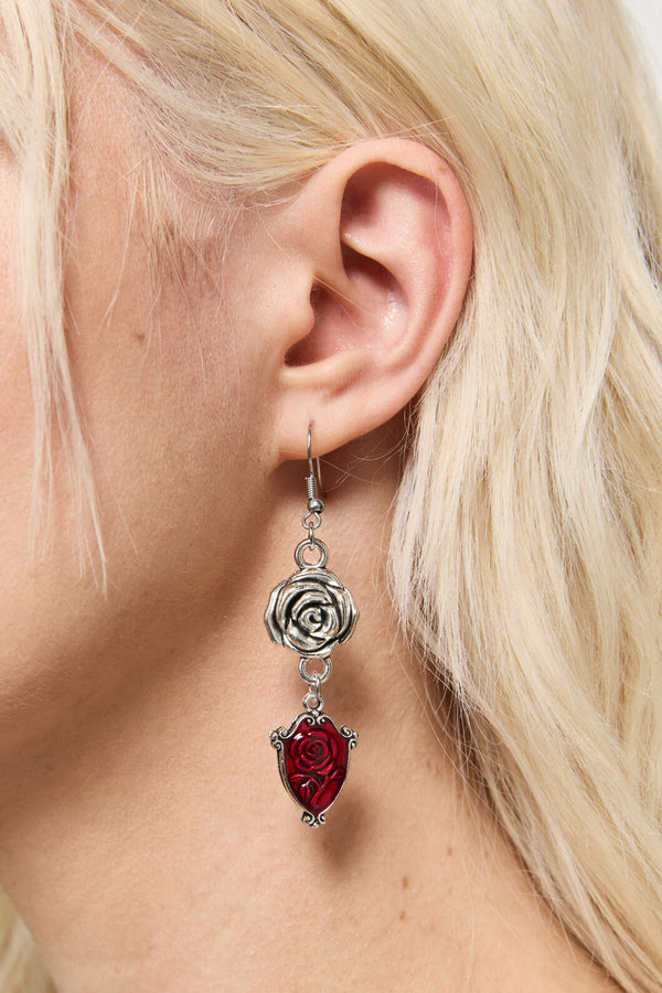 Dangerfield - Rose Earrings - silver