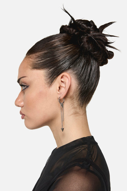 Dangerfield - Chain & Spike Sleeper Earrings - silver