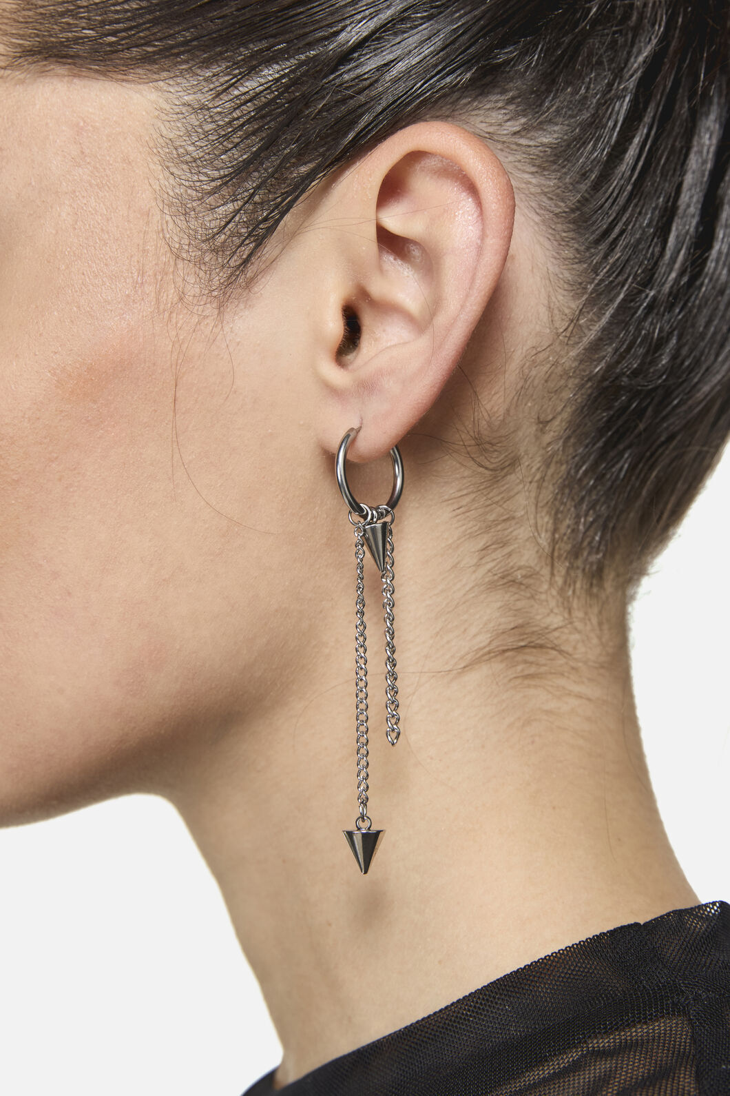 Dangerfield - Chain & Spike Sleeper Earrings - silver